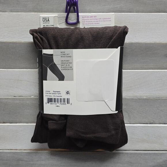 Women's 90D Cover Me Opaque Control Top Tights - Espresso | Hue Studio | 5 - Picture 5 of 11